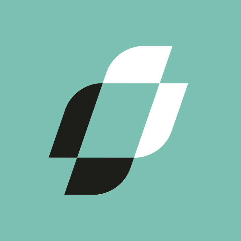 Avatar formé du symbole du logo de la Chaire en leadership dans le secteur public blanc et noir sur fond turquoise 