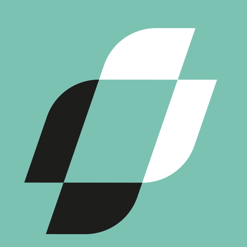 Avatar formé du symbole du logo de la Chaire en leadership dans le secteur public blanc et noir sur fond turquoise 