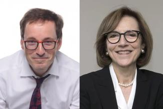 Emblèmes de la cohorte Tremblay-Wilhelmy : Jean-François Tremblay et  Diane Wilhelmy