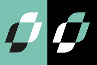 Symbole du logo de la Chaire duppliqué sur fond turquoise et noir